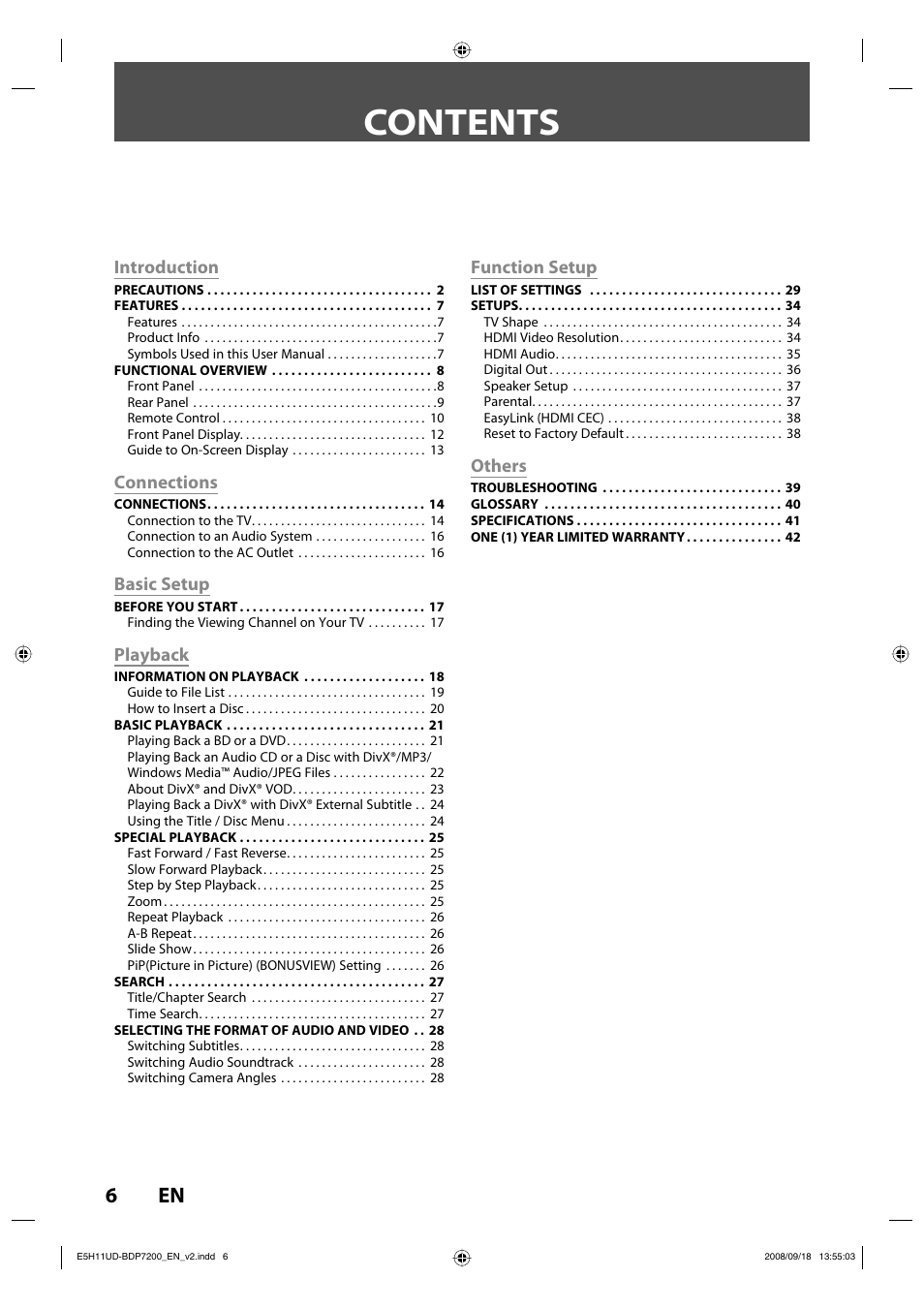 Philips BDP7200-F7E User Manual | Page 6 / 44