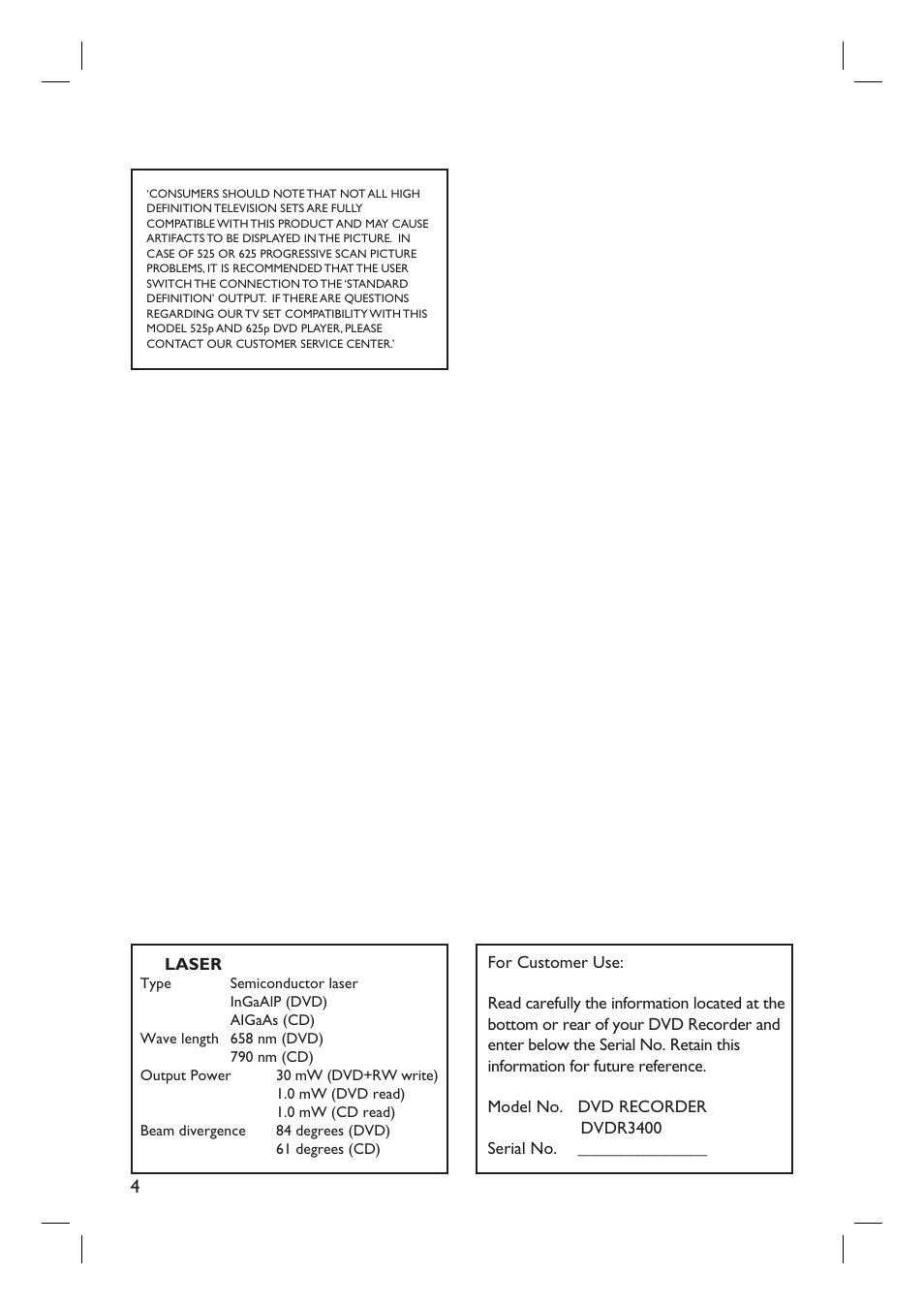 Philips DVDR3400-37B User Manual | Page 4 / 77