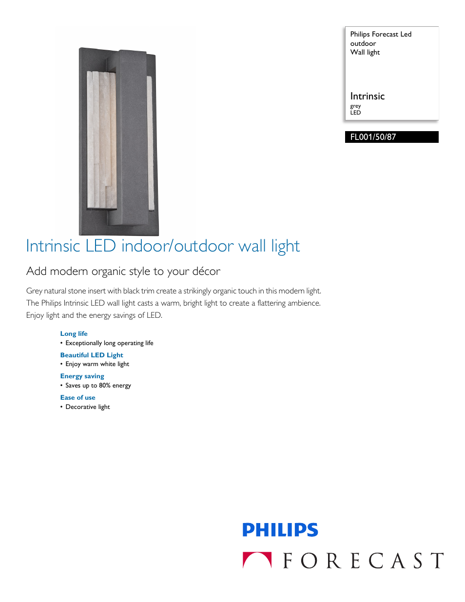 Philips FL0015087 User Manual | 2 pages