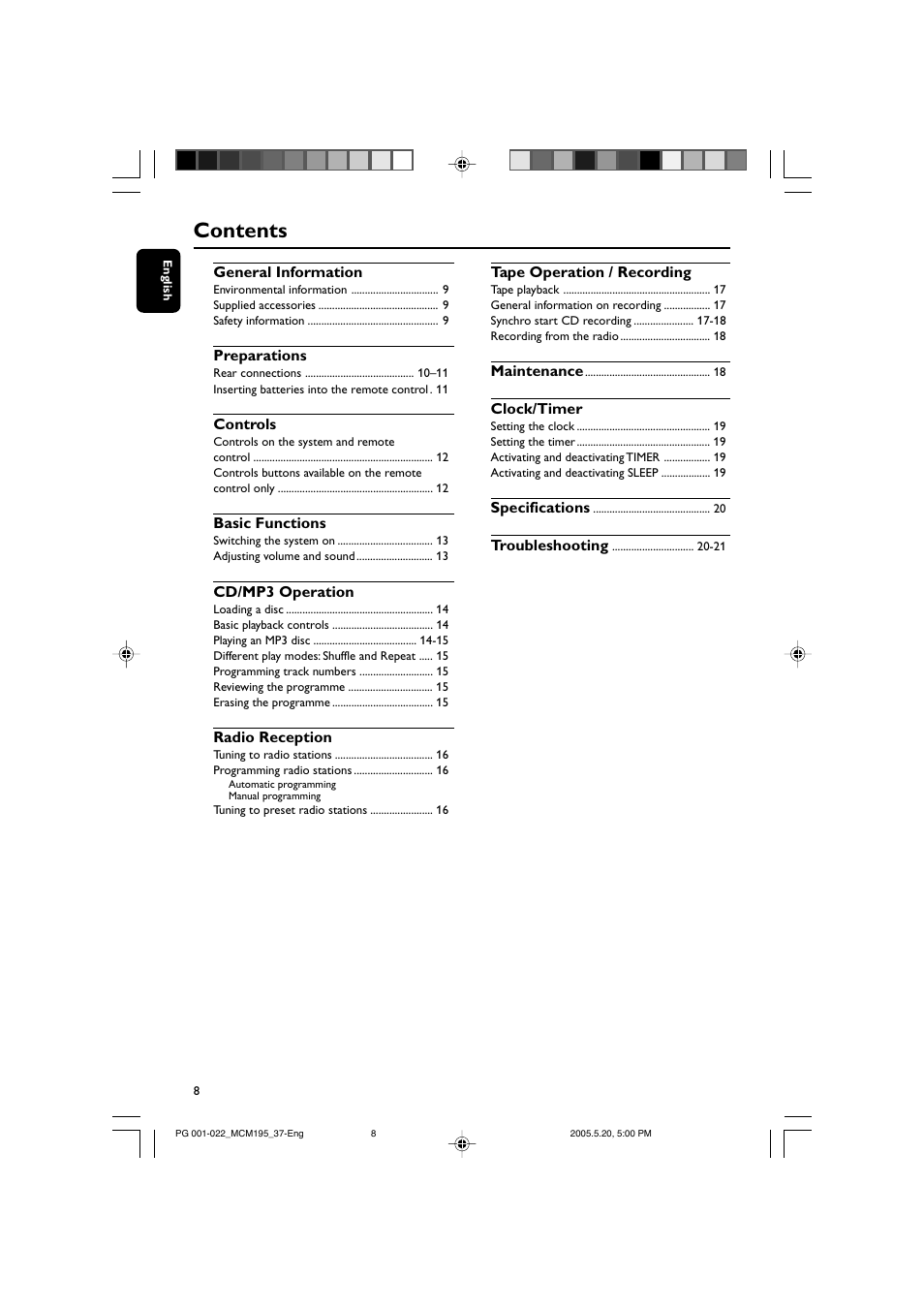 Philips Micro Hi-Fi System MCM195 MP3 User Manual | Page 8 / 22