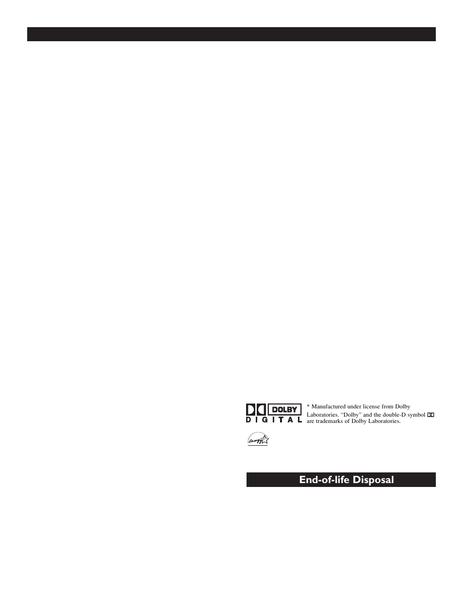 End-of-life disposal, Eatures | Philips 51PP9100D-37B User Manual | Page 5 / 39