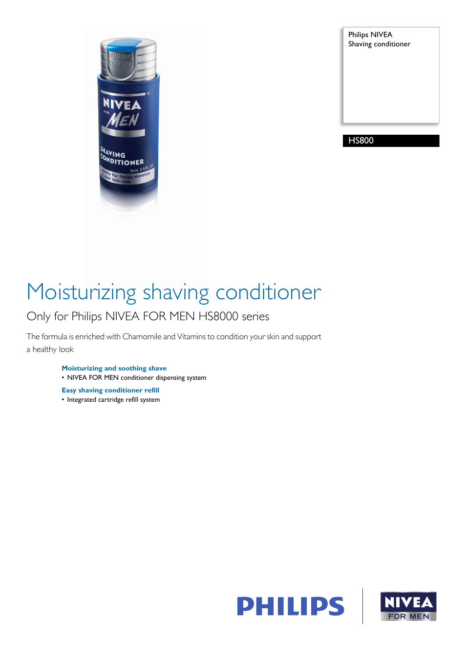 Philips HS800-00 User Manual | 2 pages
