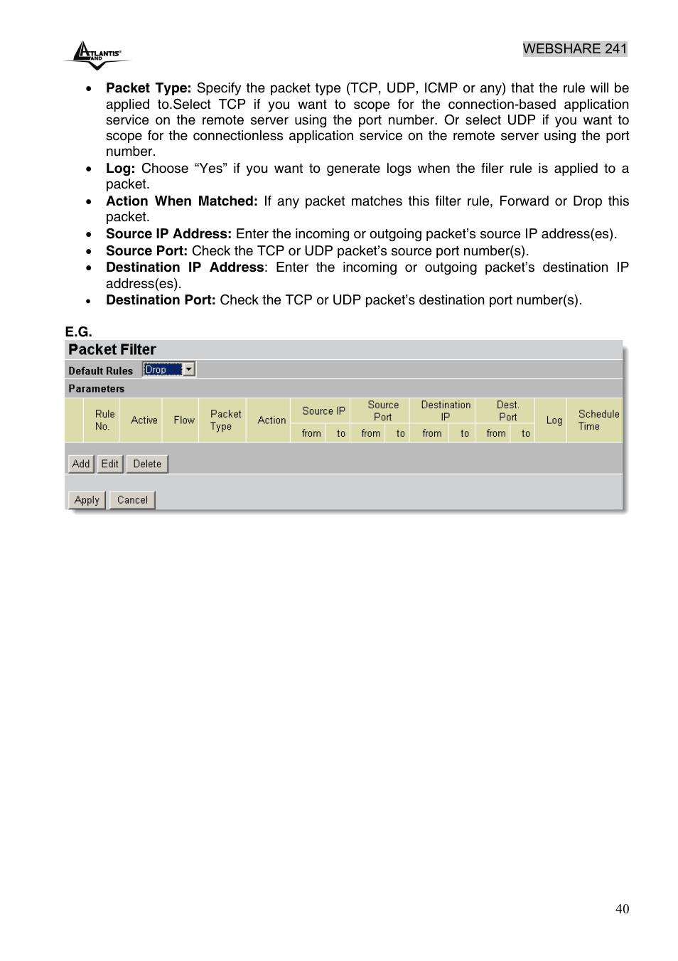 Atlantis Land WebShare 241 ROUTER ADSL2+ A02-RA241 User Manual | Page 46 / 82