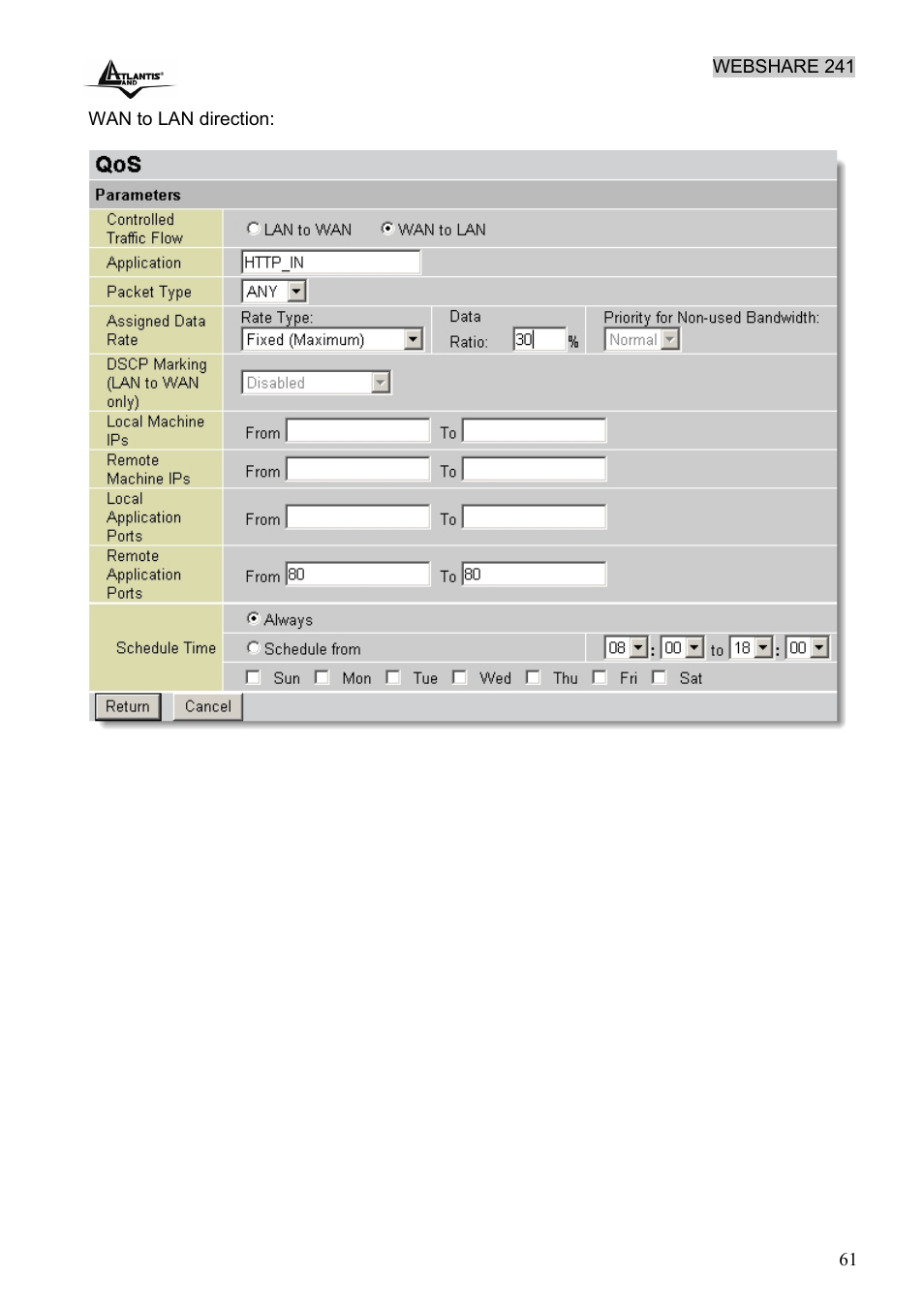 Atlantis Land WebShare 241 ROUTER ADSL2+ A02-RA241 User Manual | Page 67 / 82