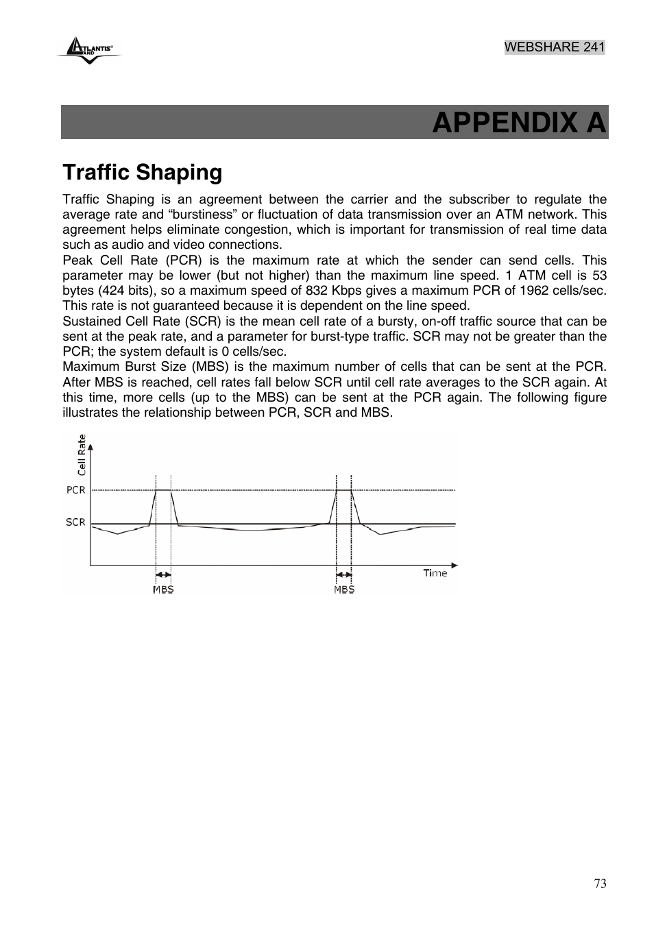 Appendix a, Traffic shaping | Atlantis Land WebShare 241 ROUTER ADSL2+ A02-RA241 User Manual | Page 79 / 82