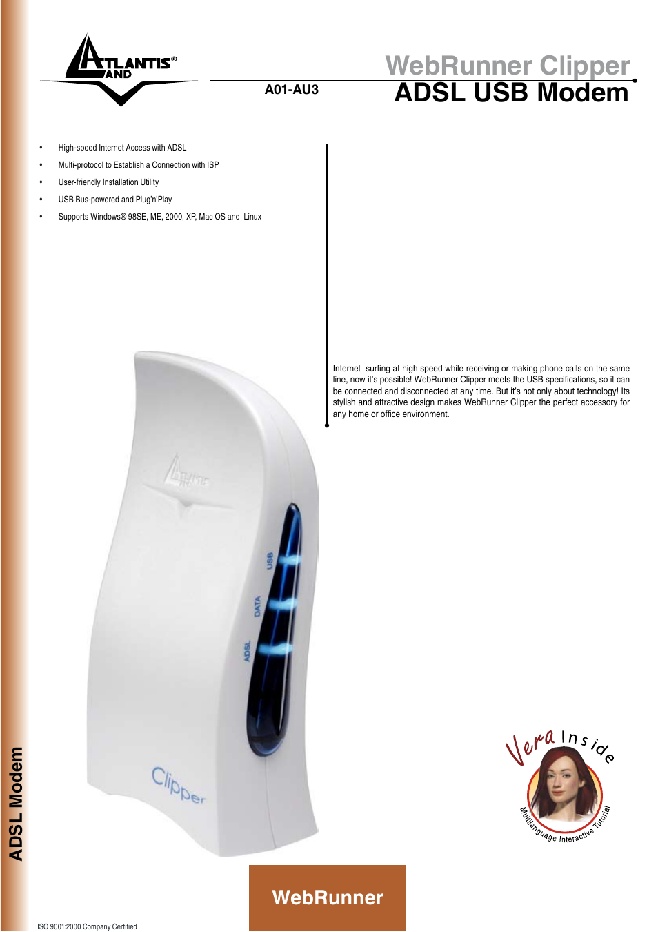 Atlantis Land A01-AU3 User Manual | 2 pages