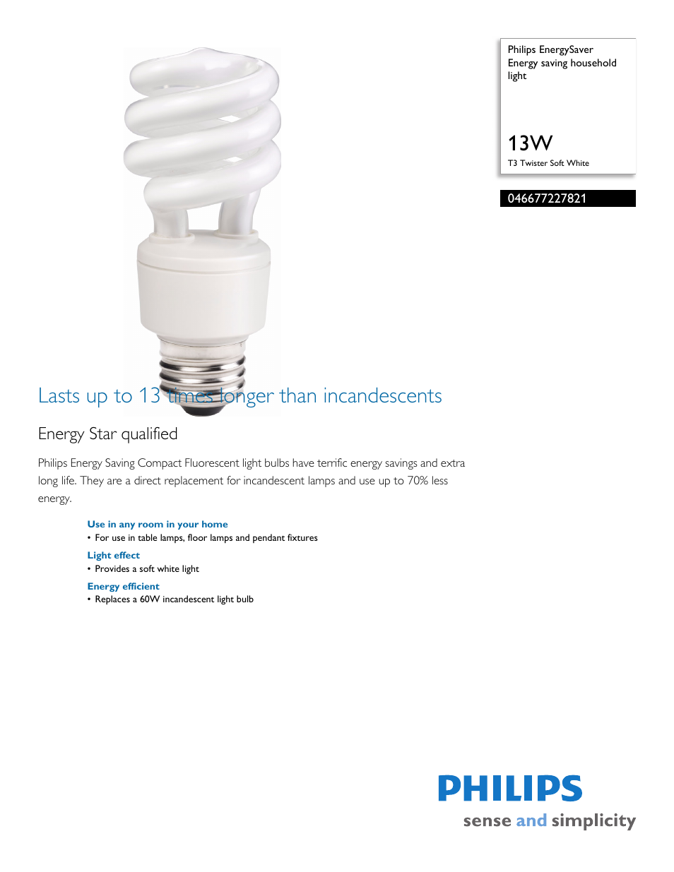 Philips 046677227821 User Manual | 2 pages