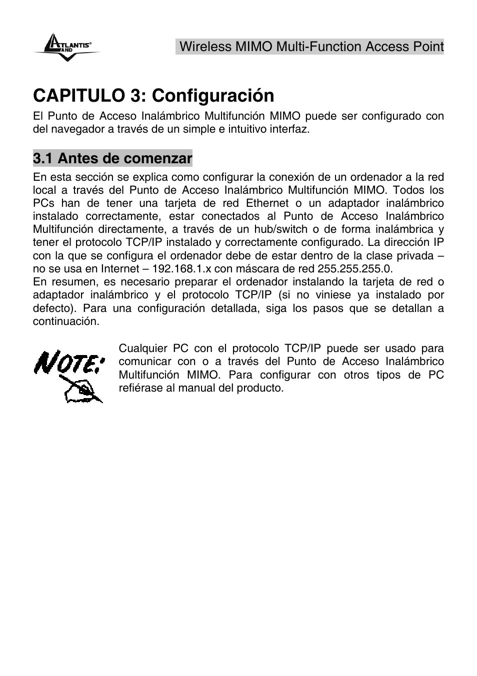 Capitulo 3: configuración | Atlantis Land A02-AP2-W54M_MS01 User Manual | Page 16 / 60
