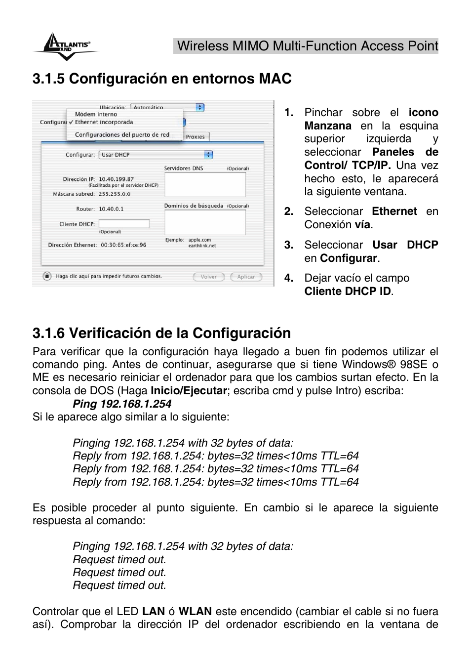 5 configuración en entornos mac, 6 verificación de la configuración, Wireless mimo multi-function access point | Atlantis Land A02-AP2-W54M_MS01 User Manual | Page 24 / 60