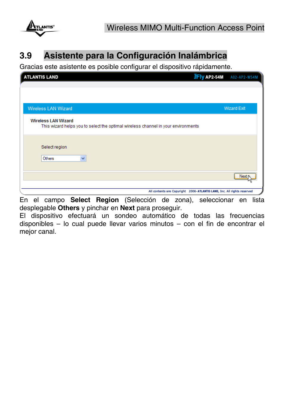 9 asistente para la configuración inalámbrica | Atlantis Land A02-AP2-W54M_MS01 User Manual | Page 29 / 60