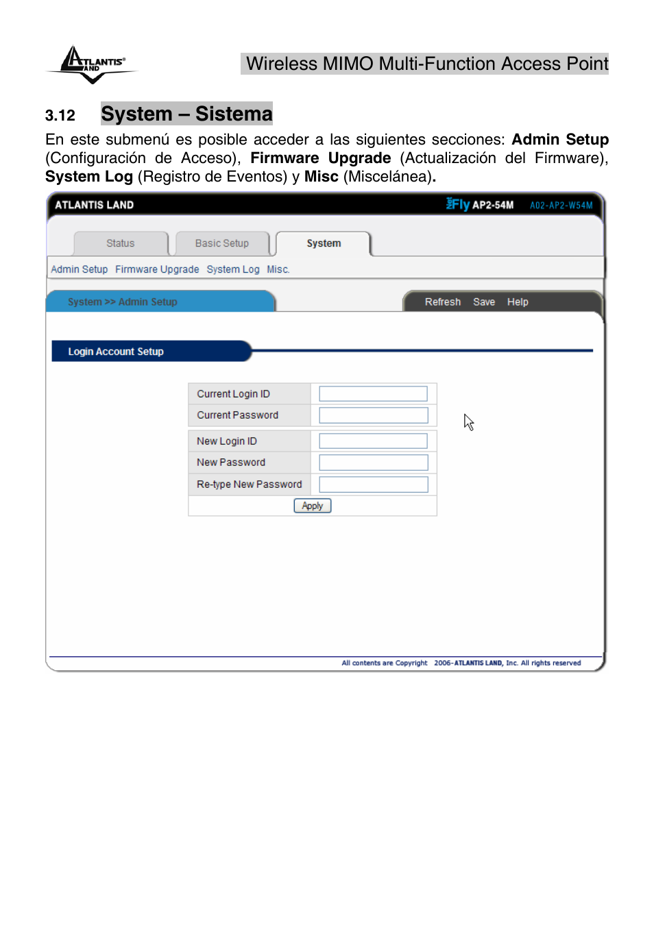 System – sistema | Atlantis Land A02-AP2-W54M_MS01 User Manual | Page 51 / 60