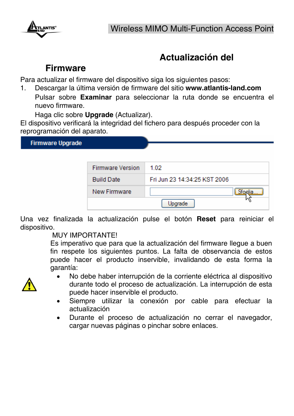 3 firmware upgrade – actualización del firmware | Atlantis Land A02-AP2-W54M_MS01 User Manual | Page 53 / 60