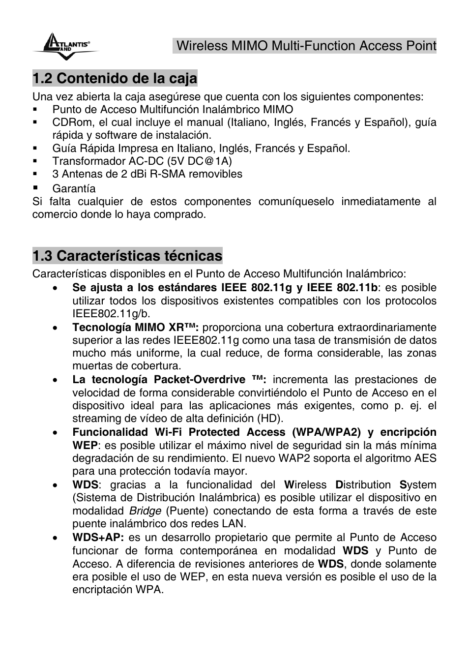 Atlantis Land A02-AP2-W54M_MS01 User Manual | Page 8 / 60