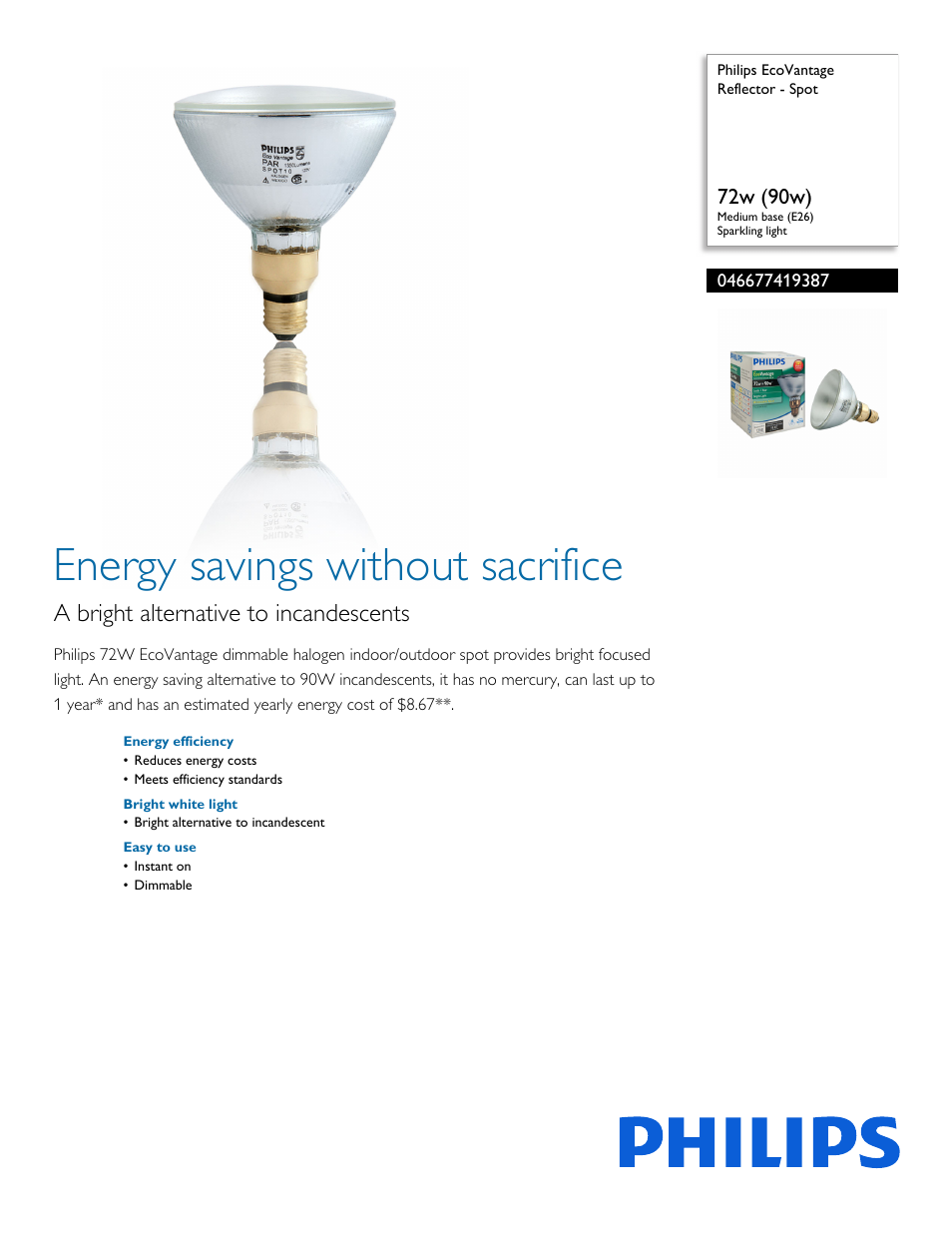 Philips 046677419387 User Manual | 2 pages