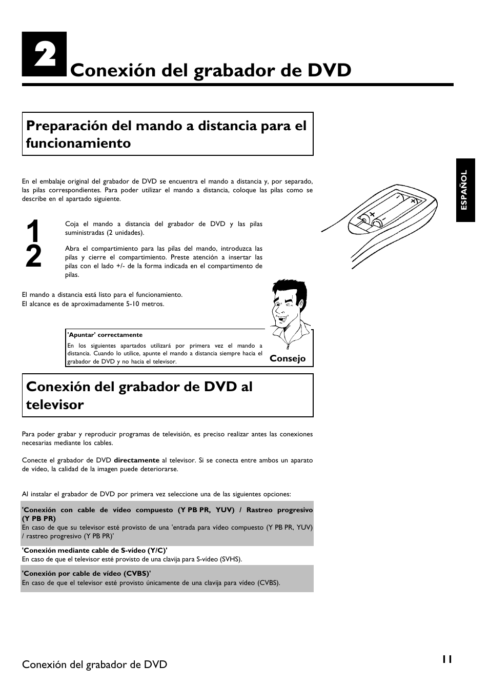 Conexión del grabador de dvd | Philips DVDR615-17B User Manual | Page 117 / 189