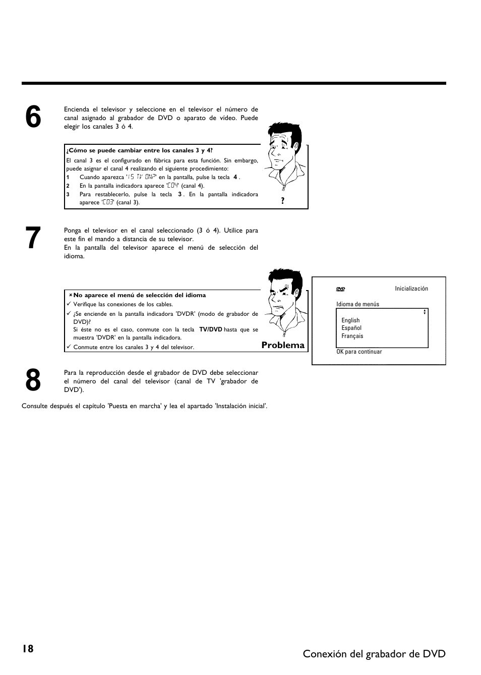 Conexión del grabador de dvd | Philips DVDR615-17B User Manual | Page 124 / 189