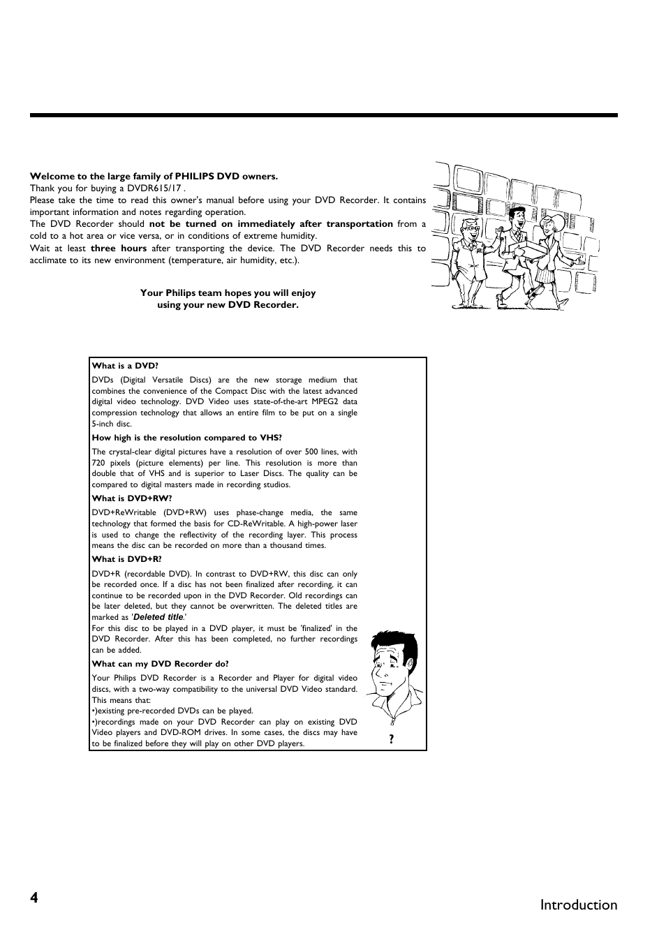 Introduction | Philips DVDR615-17B User Manual | Page 16 / 189
