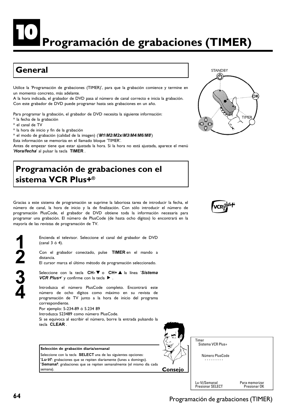 Programación de grabaciones (timer), General | Philips DVDR615-17B User Manual | Page 170 / 189