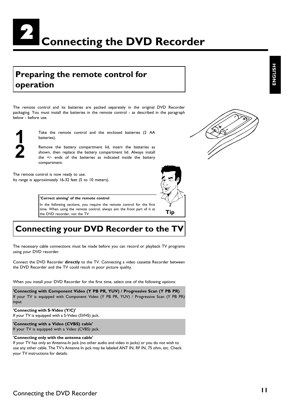 Connecting the dvd recorder | Philips DVDR615-17B User Manual | Page 23 / 189