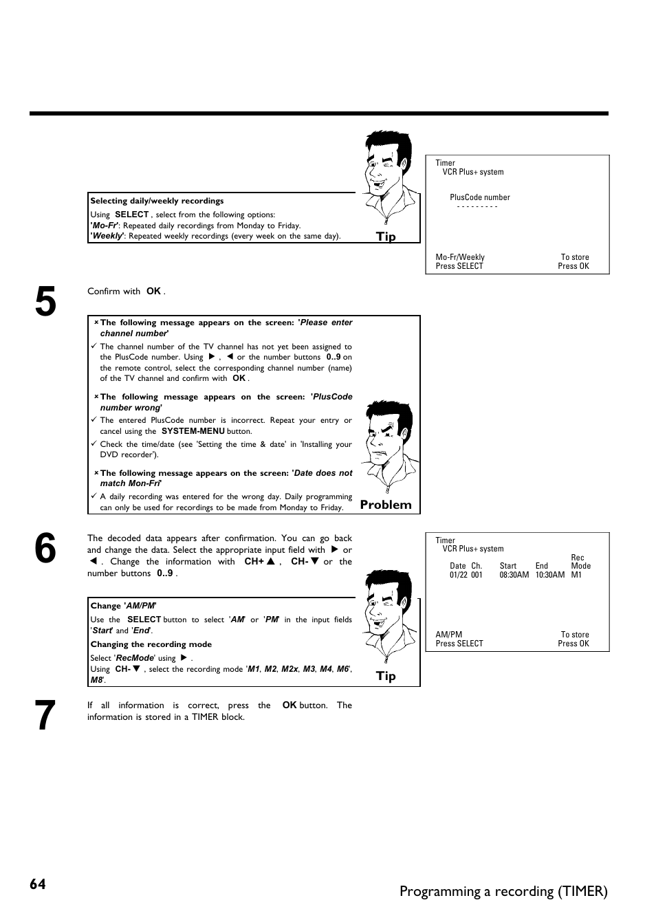 Programming a recording (timer) | Philips DVDR615-17B User Manual | Page 76 / 189