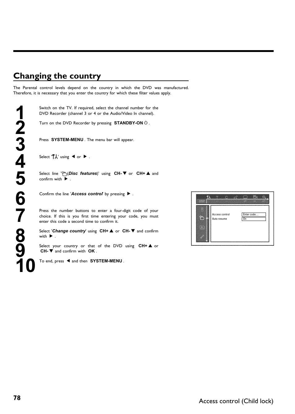 Changing the country | Philips DVDR615-17B User Manual | Page 90 / 189