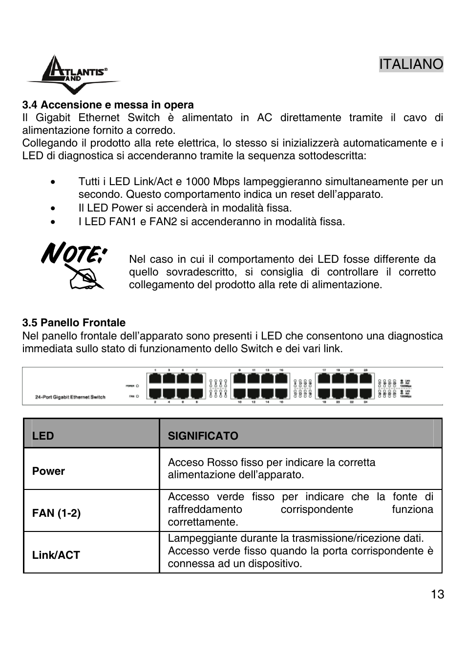 Italiano | Atlantis Land A02-G16 User Manual | Page 12 / 42