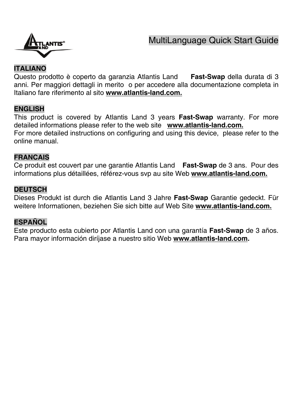 Disclaimer | Atlantis Land A02-G16 User Manual | Page 2 / 42