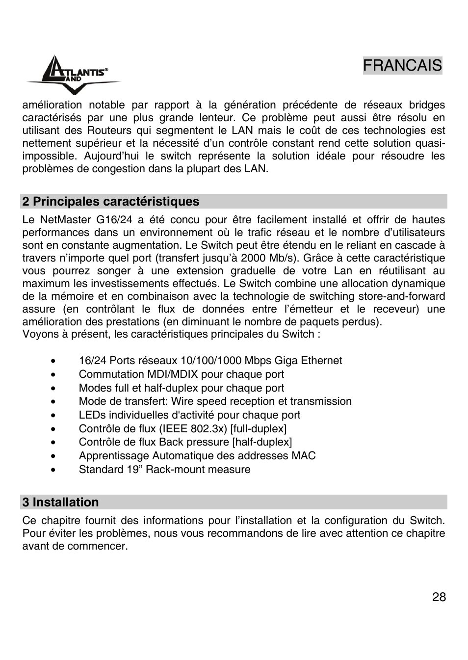 Francais | Atlantis Land A02-G16 User Manual | Page 27 / 42