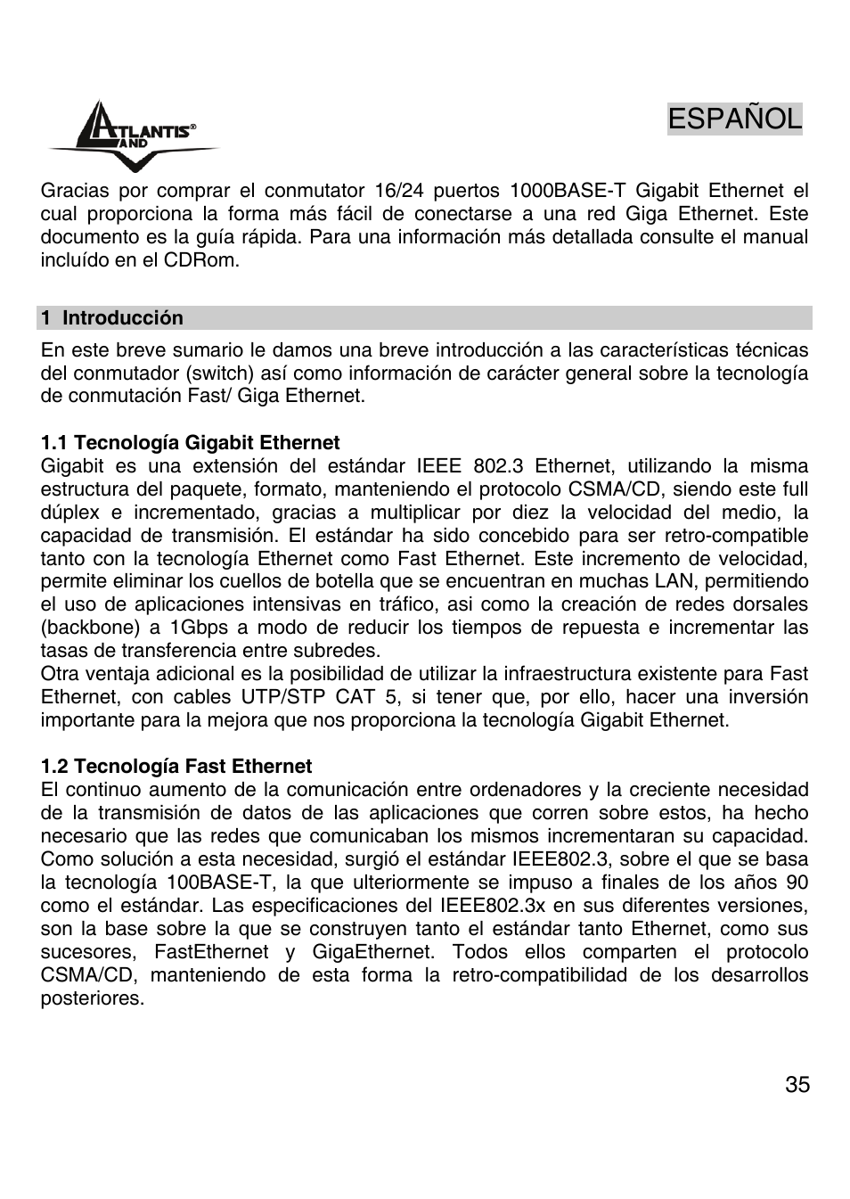 Español | Atlantis Land A02-G16 User Manual | Page 34 / 42