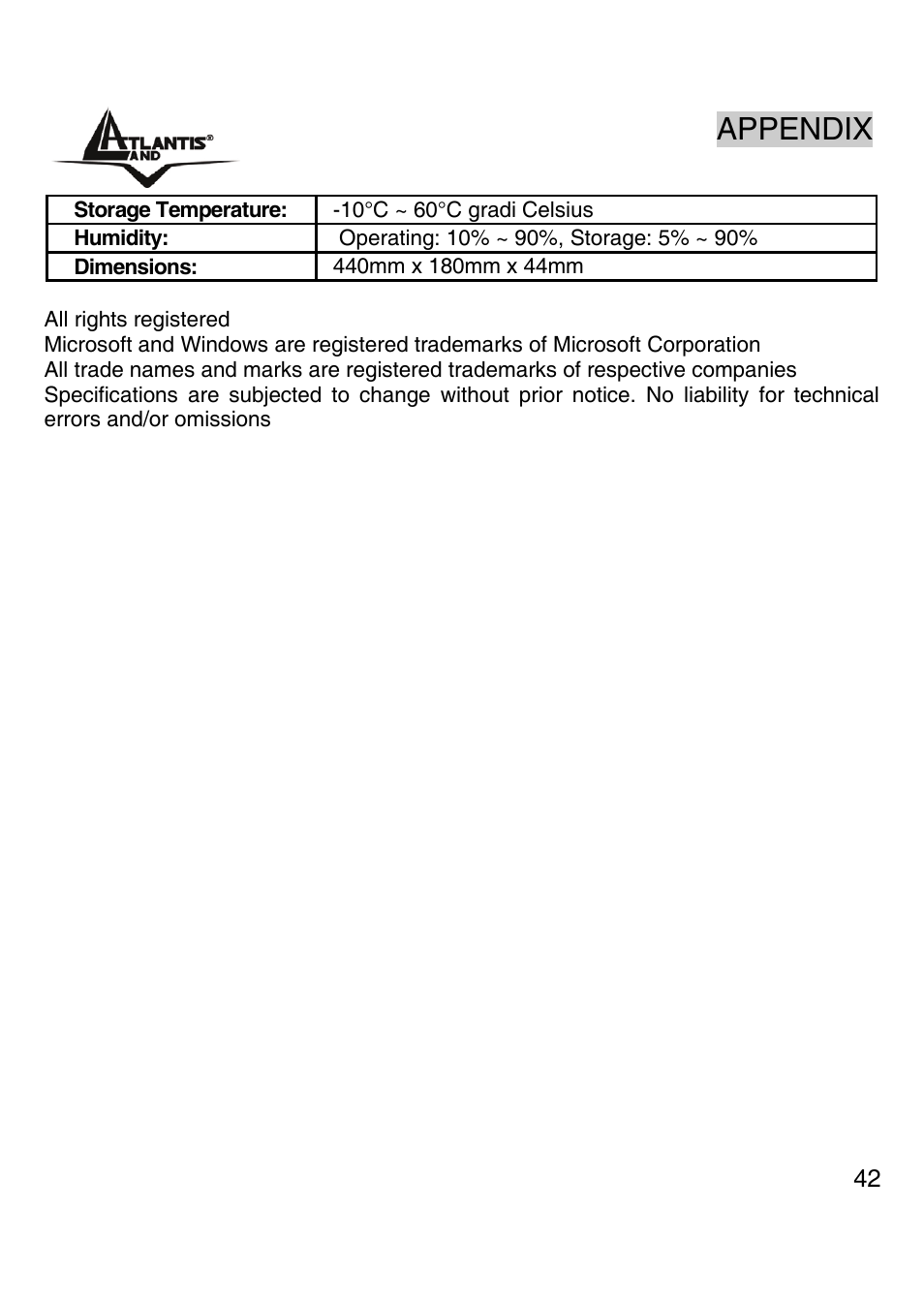 Appendix | Atlantis Land A02-G16 User Manual | Page 41 / 42