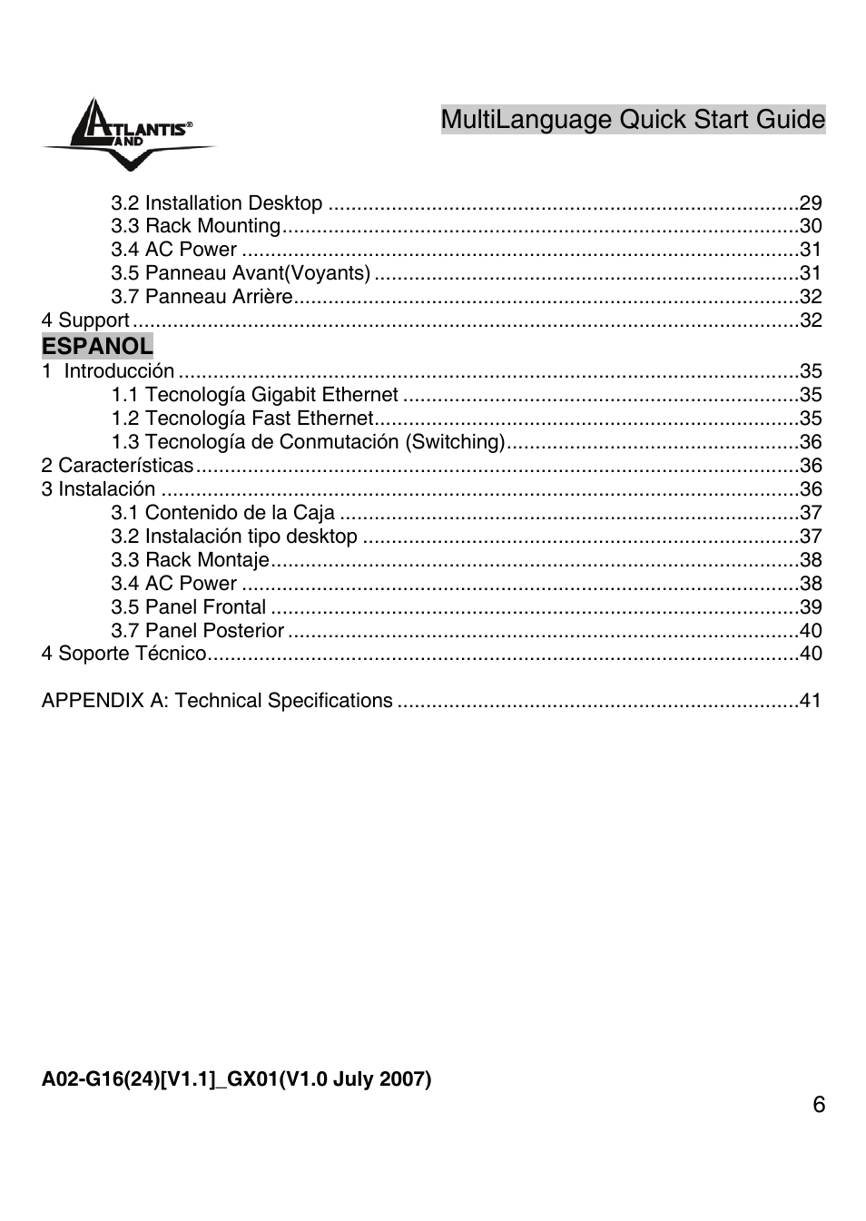 Multilanguage quick start guide | Atlantis Land A02-G16 User Manual | Page 5 / 42