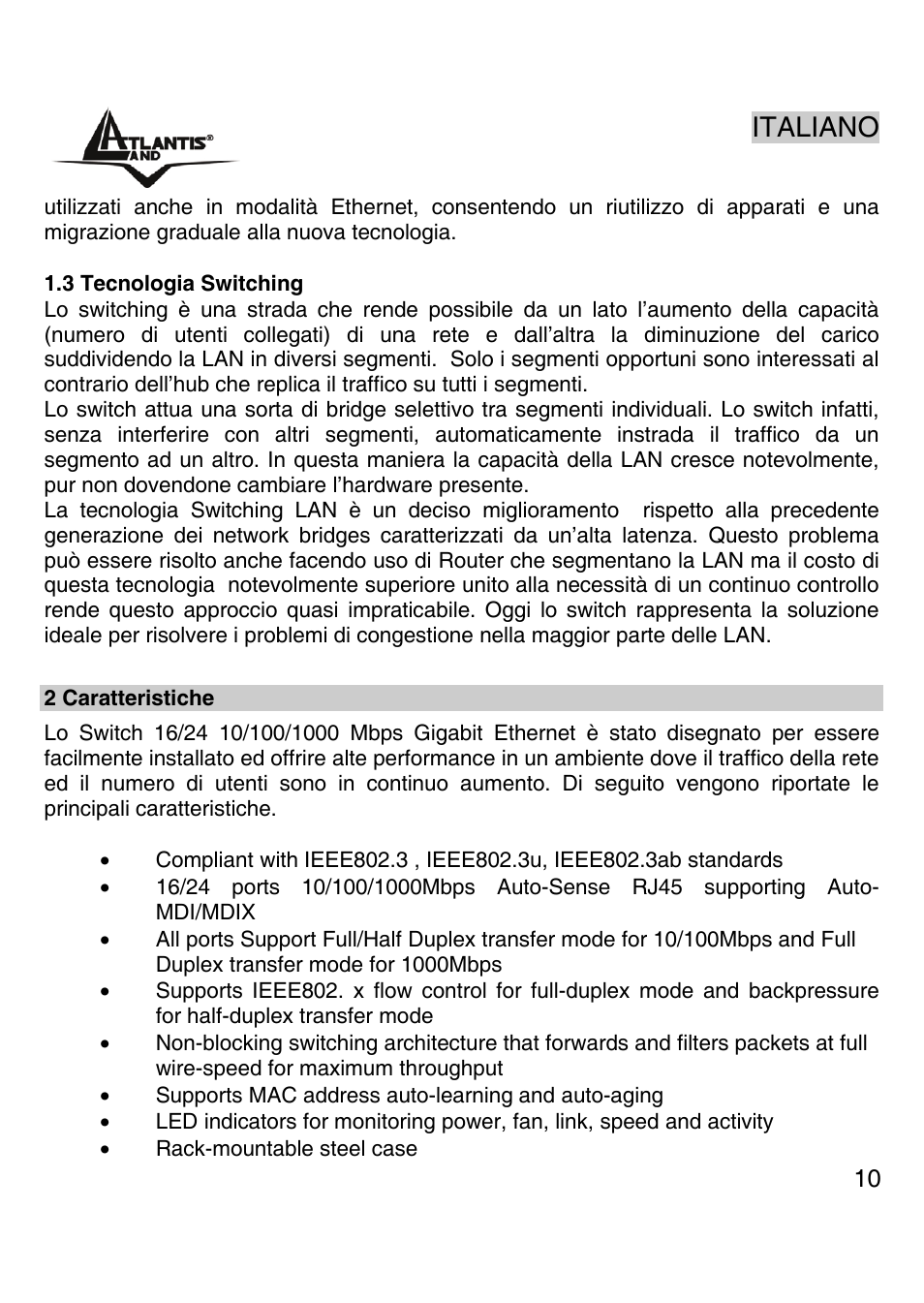 Italiano | Atlantis Land A02-G16 User Manual | Page 9 / 42