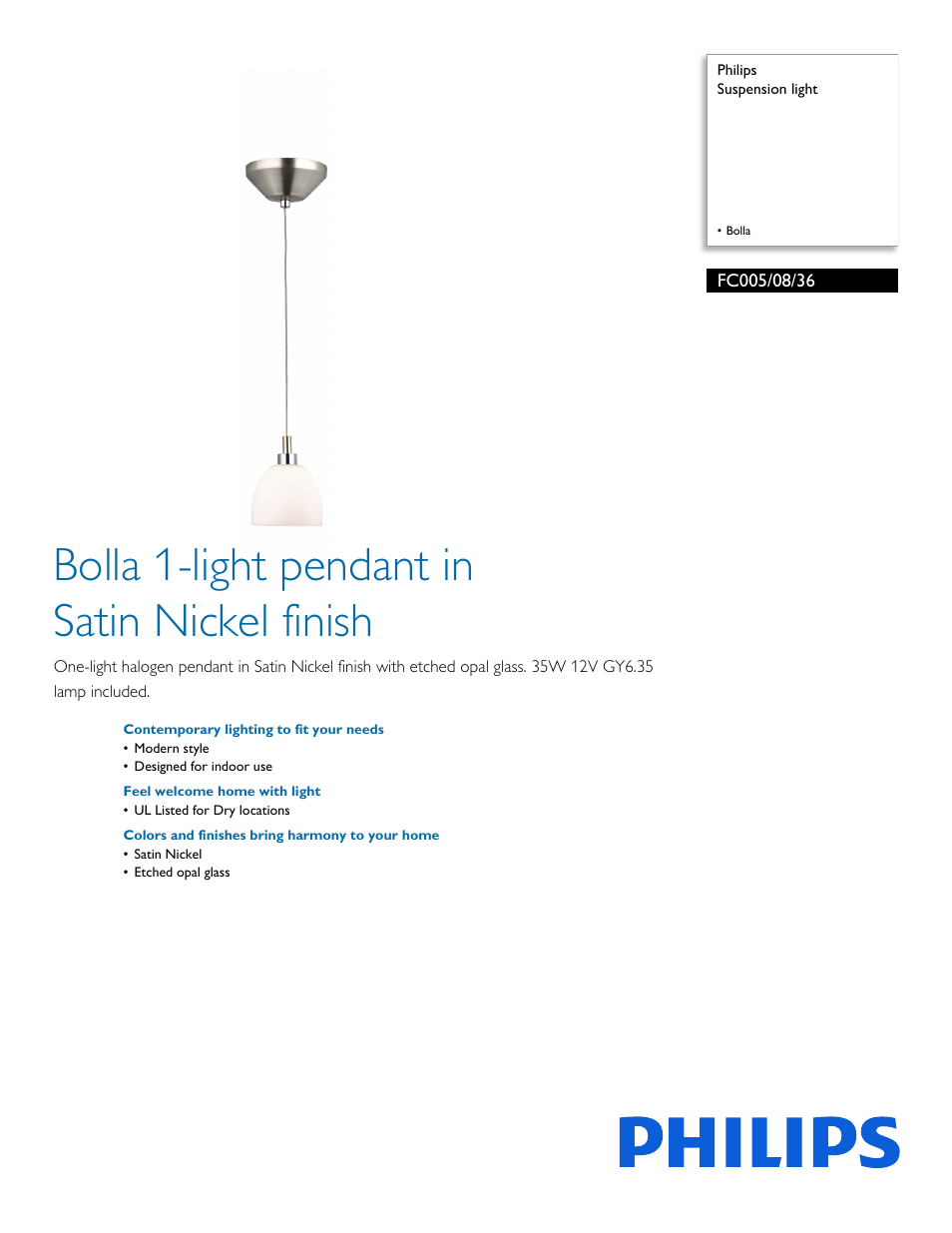 Philips FC0050836 User Manual | 2 pages
