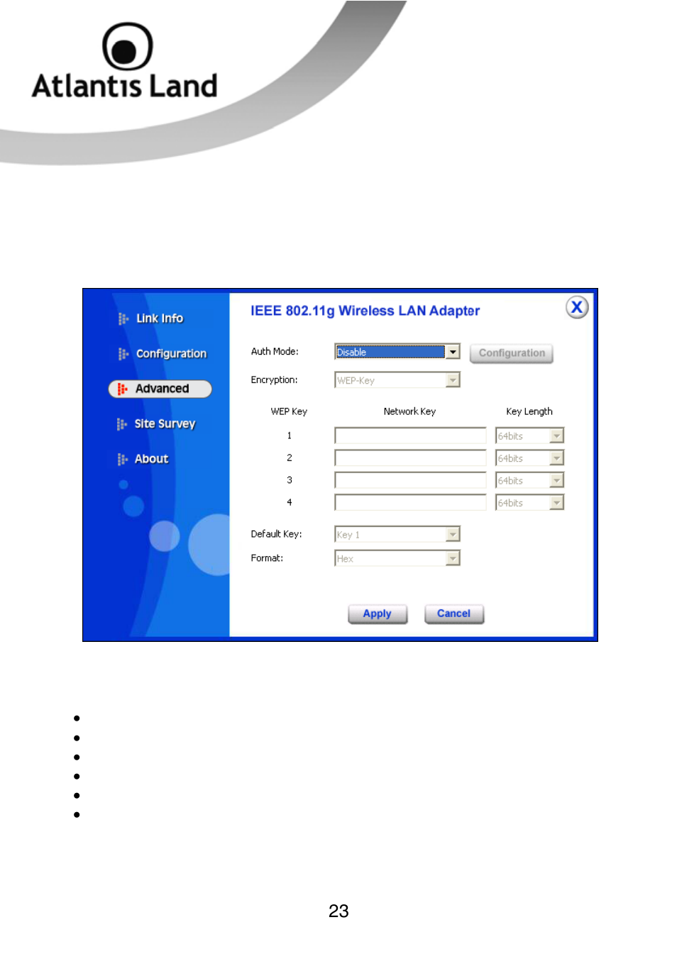 Atlantis Land NETFLY PCI 54 User Manual | Page 23 / 31