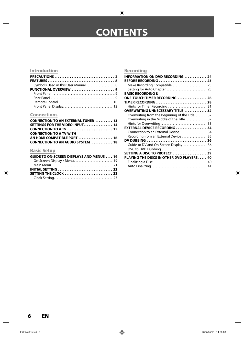 Philips DVDR3475-37 User Manual | Page 6 / 96