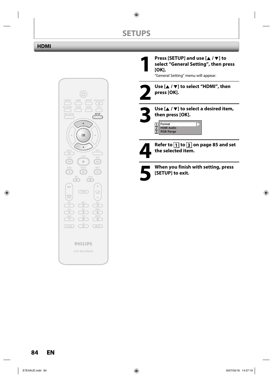 Philips DVDR3475-37 User Manual | Page 84 / 96