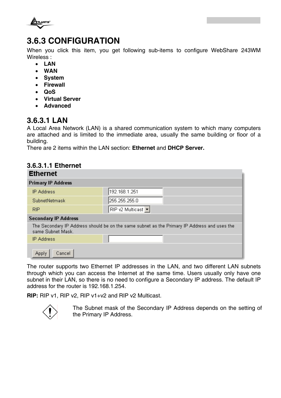 3 configuration, 1 lan | Atlantis Land A02-RA243-W54M_ME01 User Manual | Page 32 / 88