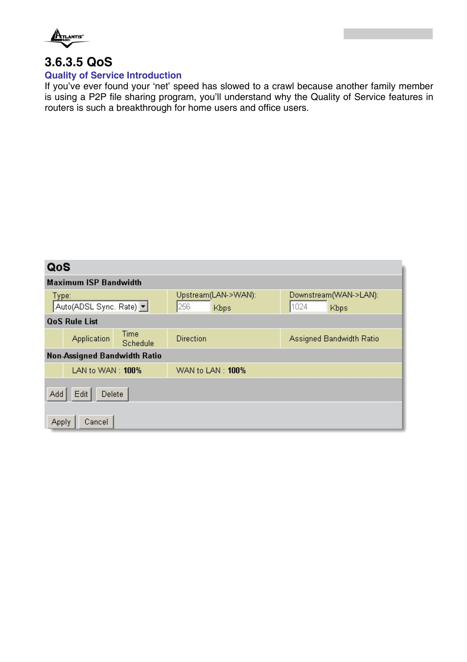 5 qos, Qos setup | Atlantis Land A02-RA243-W54M_ME01 User Manual | Page 62 / 88