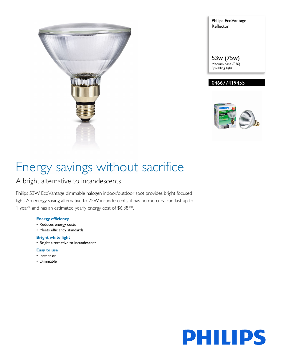 Philips 046677419455 User Manual | 2 pages
