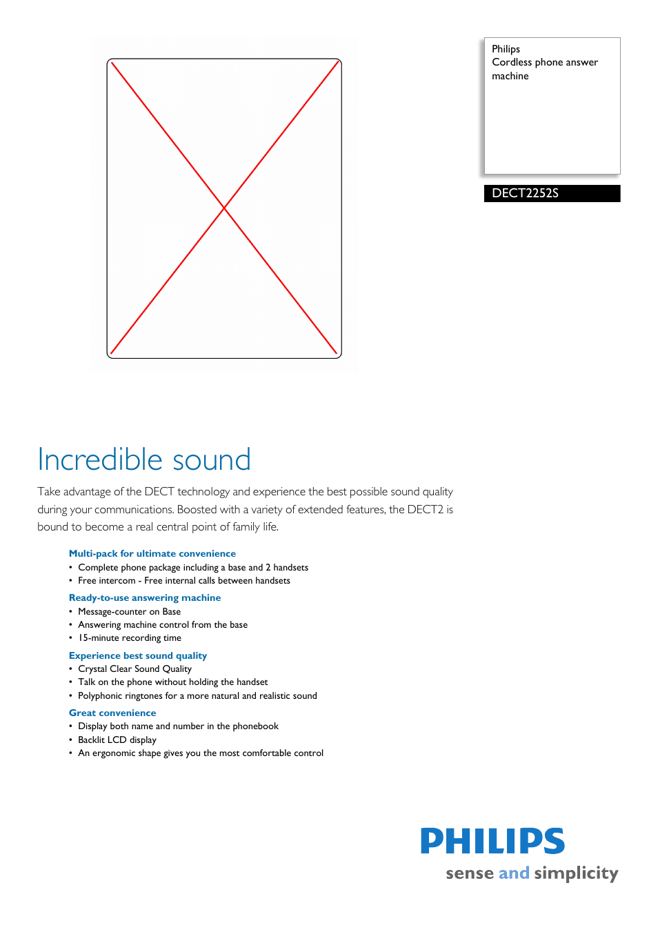 Philips DECT2252S-17 User Manual | 2 pages