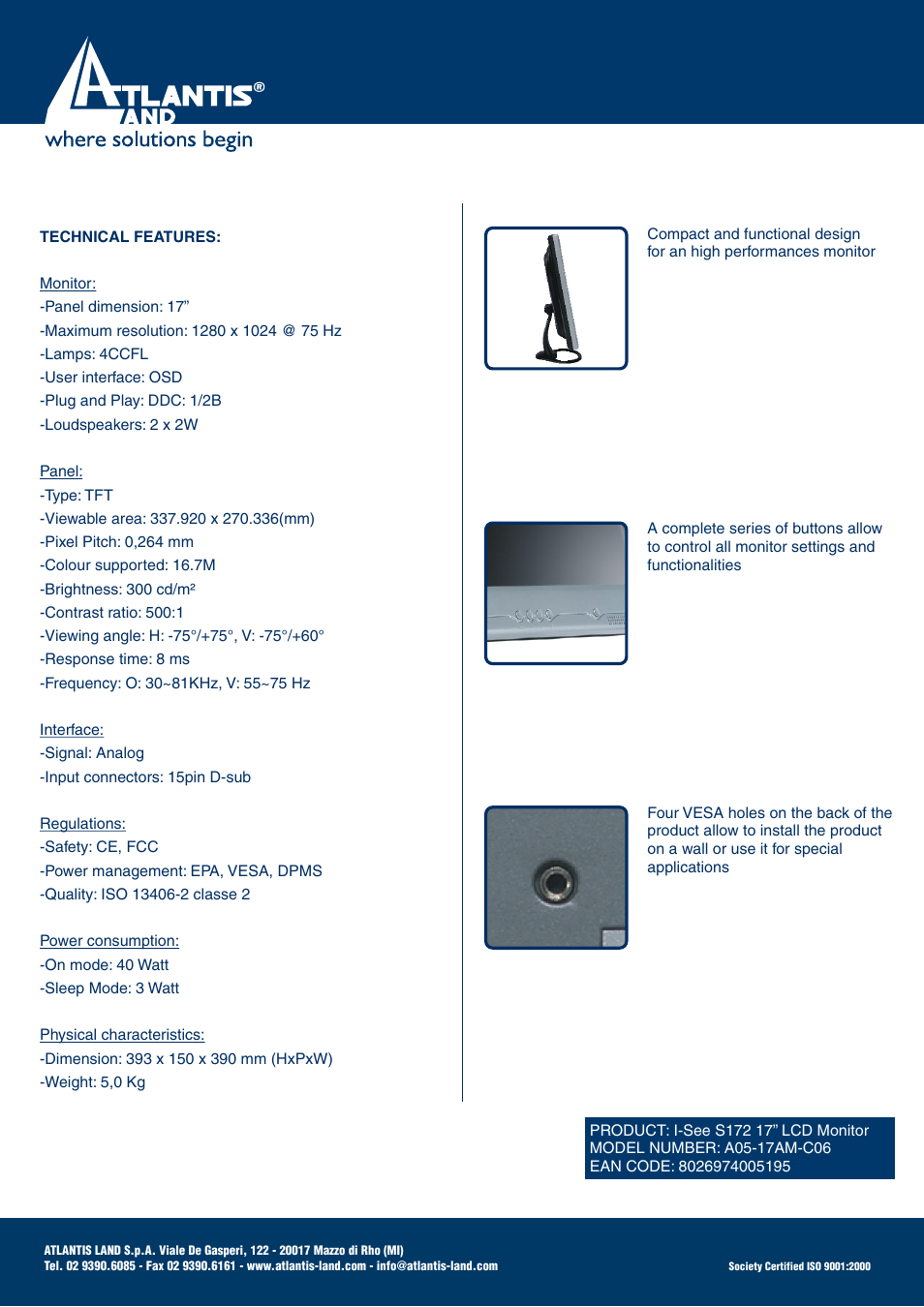 Atlantis Land A05-17AM-C06 User Manual | Page 2 / 2