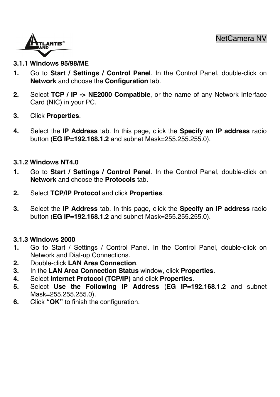 Atlantis Land A02-IPCAM3_ME01 User Manual | Page 19 / 79