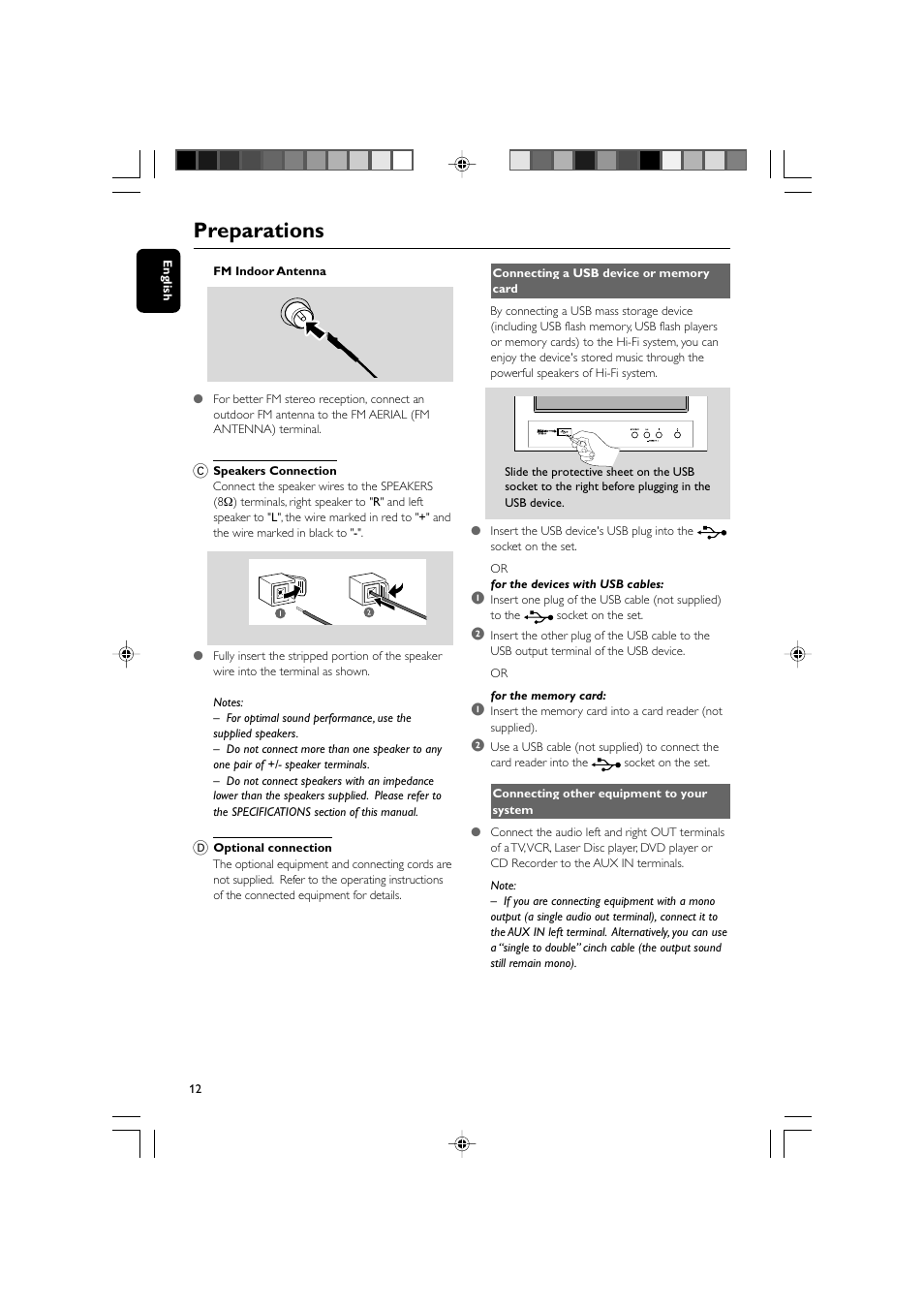 Preparations | Philips MCM704D-37 User Manual | Page 12 / 32