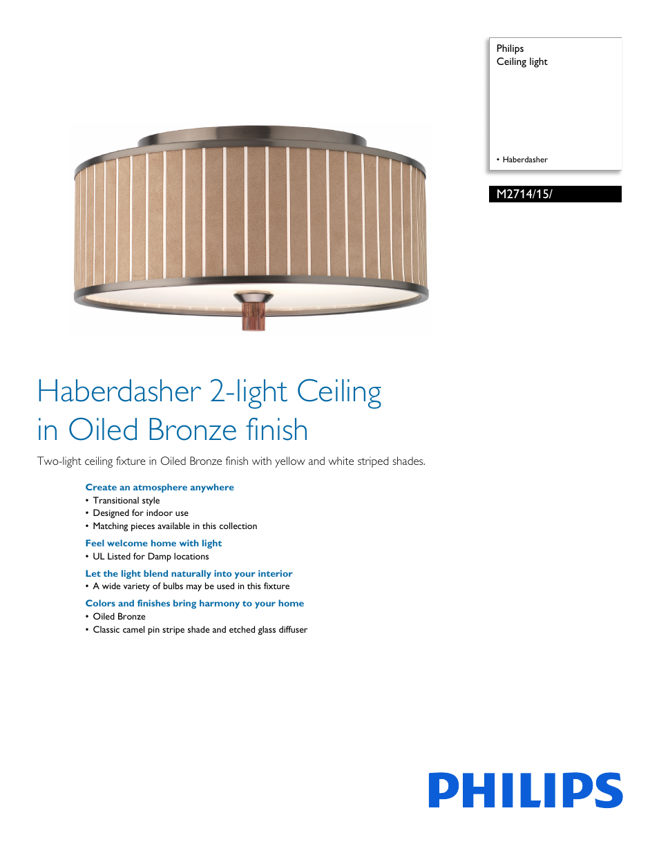 Philips M271415 User Manual | 2 pages