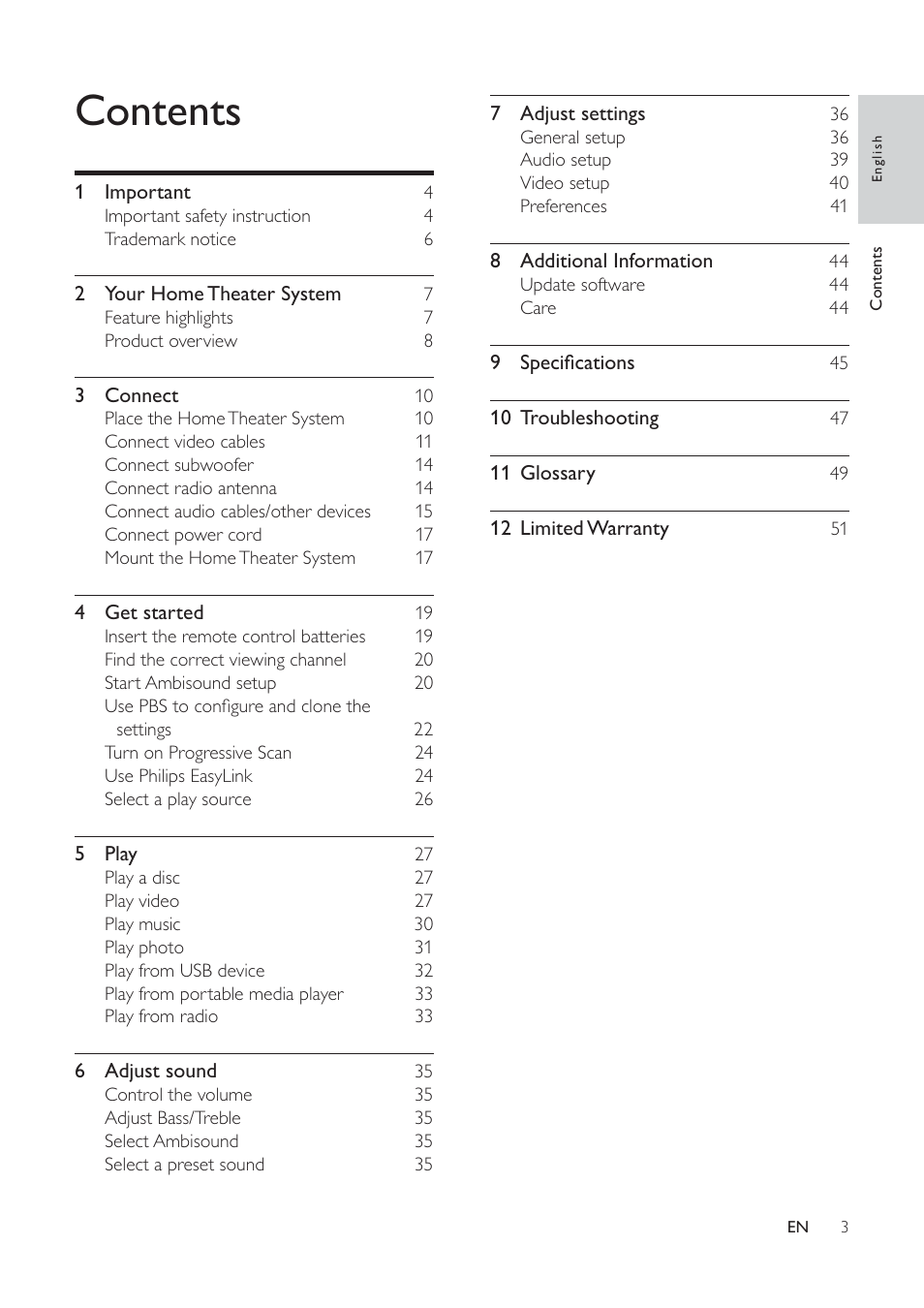 Philips HTS6120-37 User Manual | Page 3 / 52