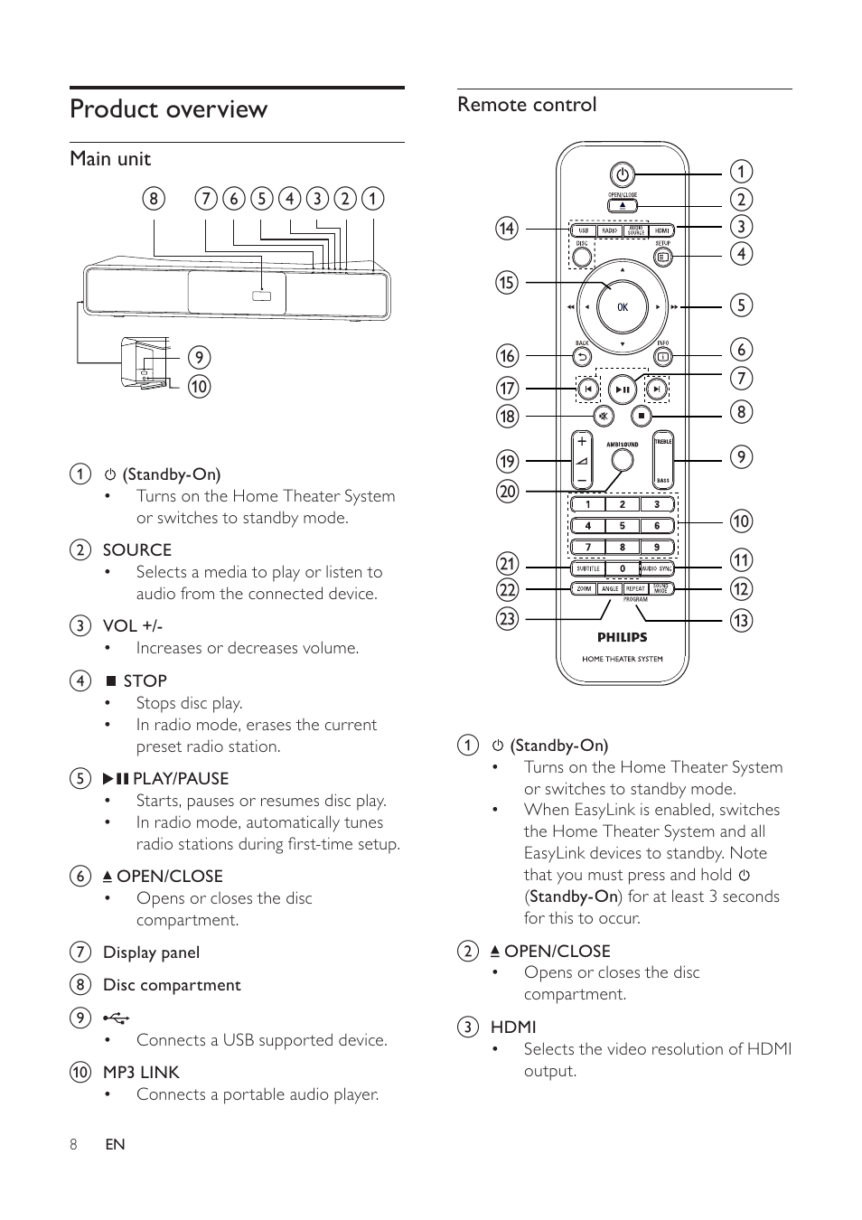 Philips HTS6120-37 User Manual | Page 8 / 52