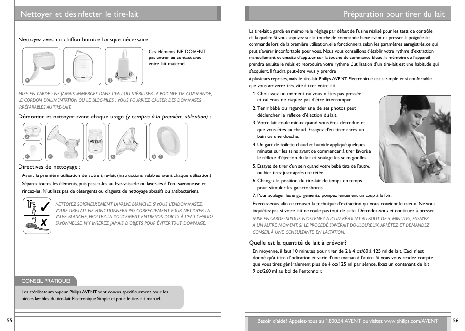 Préparation pour tirer du lait, Nettoyer et désinfecter le tire-lait | Philips SCF312-01 User Manual | Page 29 / 39