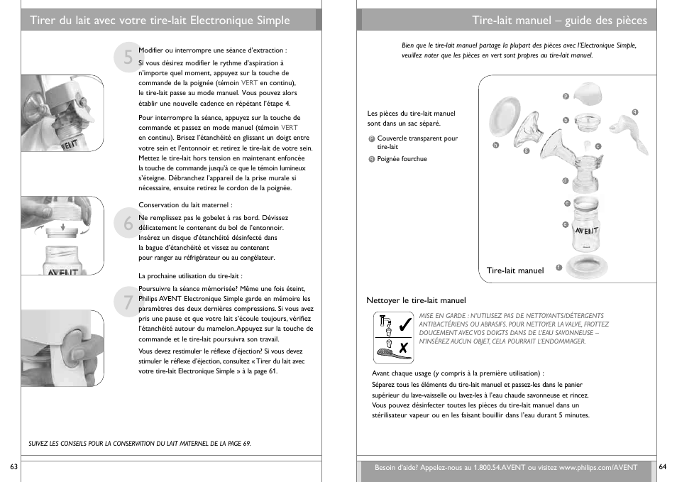 Tire-lait manuel – guide des pièces | Philips SCF312-01 User Manual | Page 33 / 39