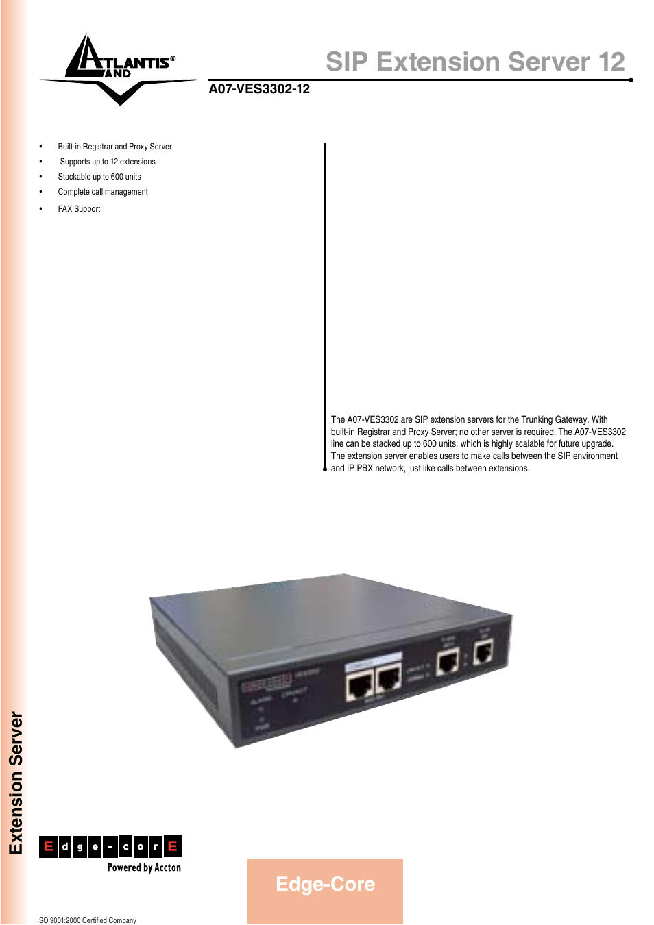 Atlantis Land A07-VES3302-12 User Manual | 2 pages