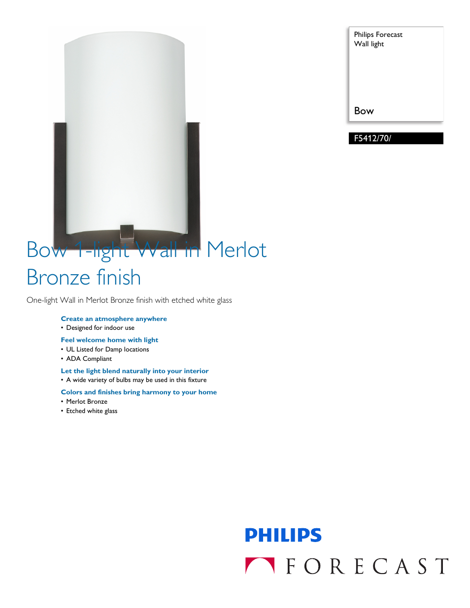 Philips F541270 User Manual | 2 pages